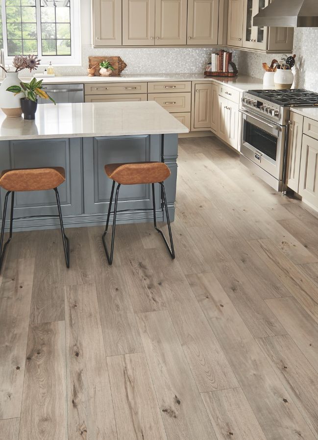 laminate flooring in an open kitchen