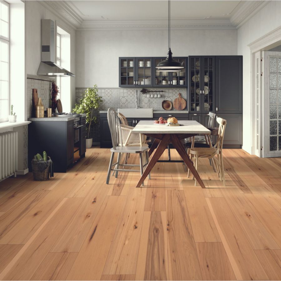 Hardwood flooring in a kitchen